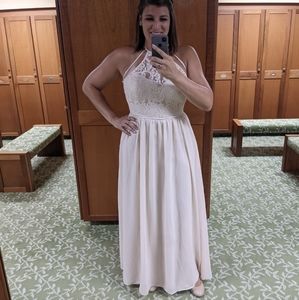 Christina Wu Champagne Bridesmaid Dress